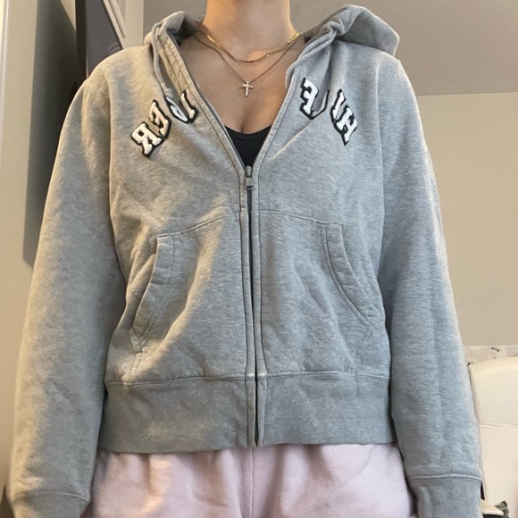 Grey Tommy Hilfiger Zip-Up Hoodie, with a tick wool inside - Picture 5 of 5